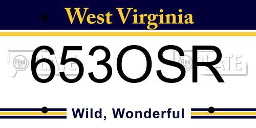 653OSR West Virginia License Plate