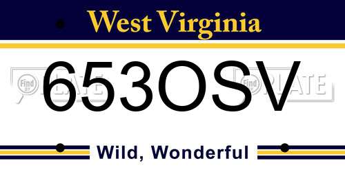 653OSV West Virginia License Plate