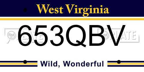 653QBV West Virginia License Plate