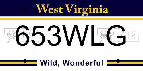 653WLG West Virginia License Plate