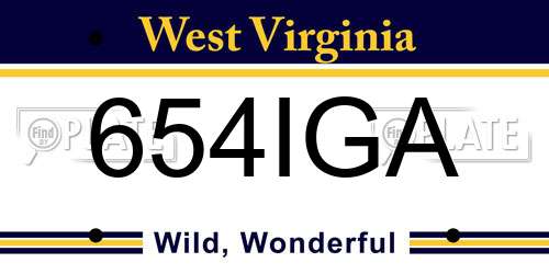 654IGA West Virginia License Plate