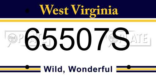 65507S West Virginia License Plate