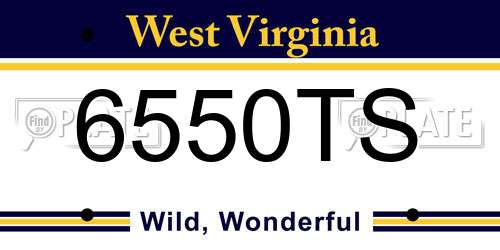 6550TS West Virginia License Plate