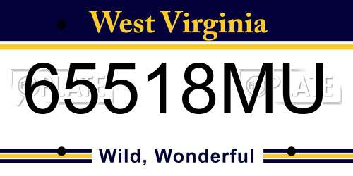 65518MU West Virginia License Plate