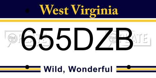 655DZB West Virginia License Plate