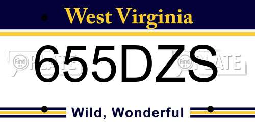 655DZS West Virginia License Plate