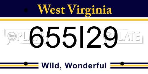 655I29 West Virginia License Plate