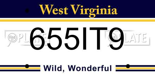 655IT9 West Virginia License Plate