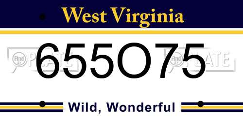 655O75 West Virginia License Plate