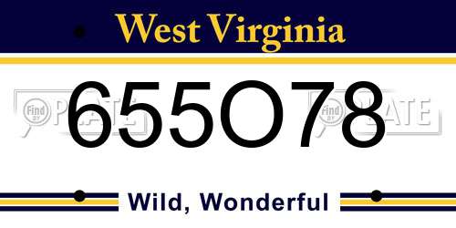 655O78 West Virginia License Plate