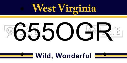 655OGR West Virginia License Plate