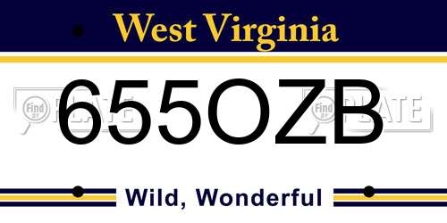 655OZB West Virginia License Plate