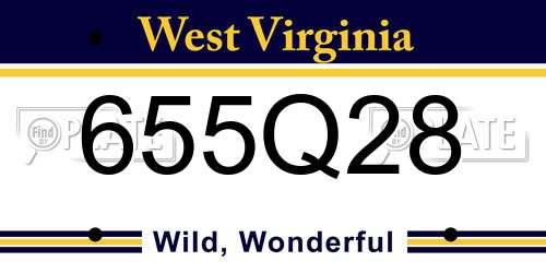 655Q28 West Virginia License Plate