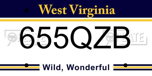 655QZB West Virginia License Plate