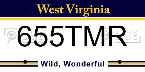 655TMR West Virginia License Plate