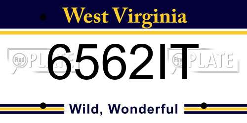 6562IT West Virginia License Plate