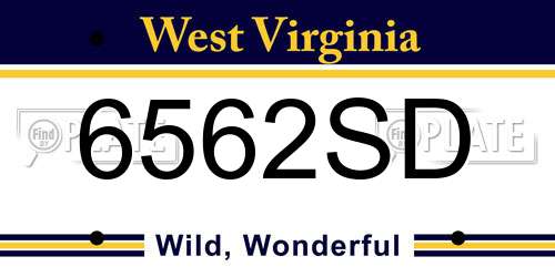 6562SD West Virginia License Plate