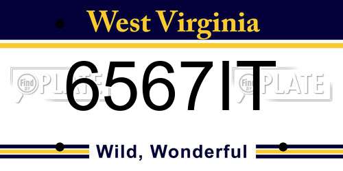 6567IT West Virginia License Plate
