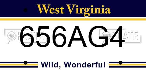 656AG4 West Virginia License Plate