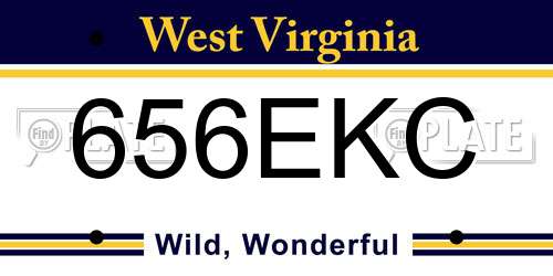656EKC West Virginia License Plate