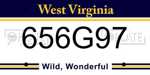 656G97 West Virginia License Plate