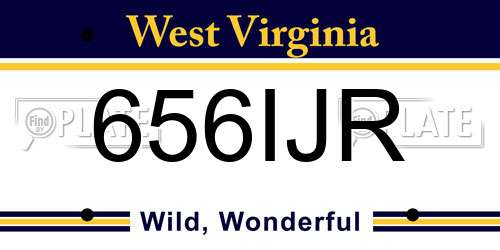 656IJR West Virginia License Plate