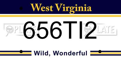 656TI2 West Virginia License Plate