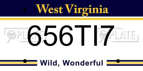 656TI7 West Virginia License Plate
