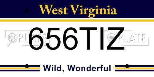 656TIZ West Virginia License Plate
