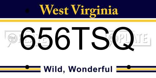 656TSQ West Virginia License Plate
