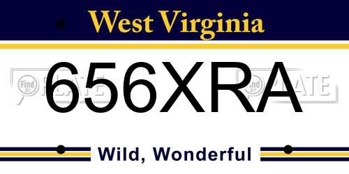 656XRA West Virginia License Plate