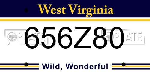 656Z80 West Virginia License Plate