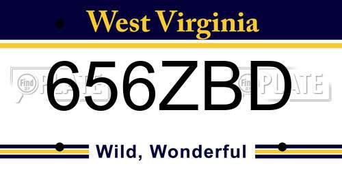 656ZBD West Virginia License Plate