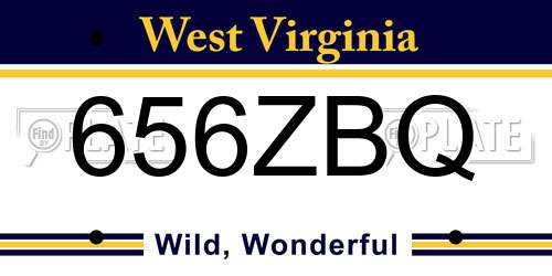 656ZBQ West Virginia License Plate