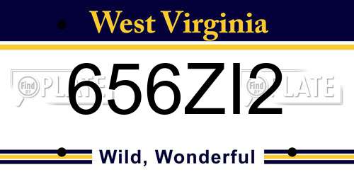 656ZI2 West Virginia License Plate