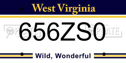 656ZS0 West Virginia License Plate