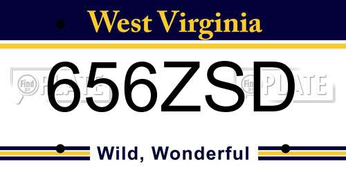 656ZSD West Virginia License Plate