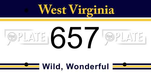 657 West Virginia License Plate