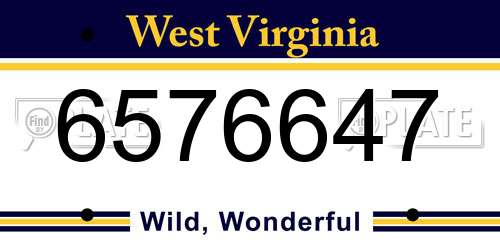 6576647 West Virginia License Plate