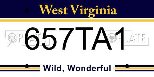 657TA1 West Virginia License Plate