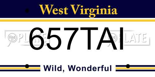 657TAI West Virginia License Plate