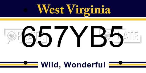 657YB5 West Virginia License Plate