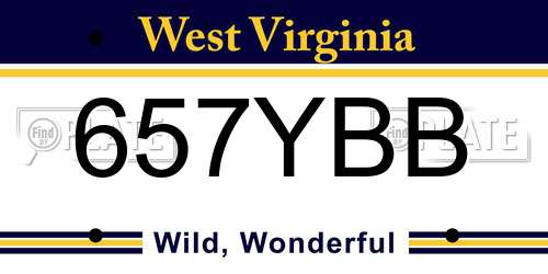 657YBB West Virginia License Plate