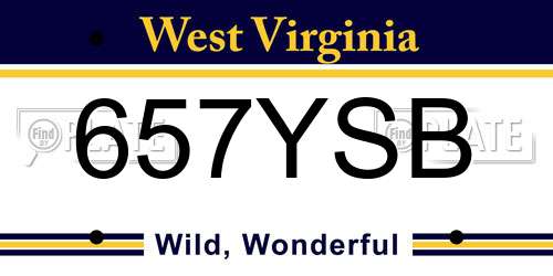 657YSB West Virginia License Plate