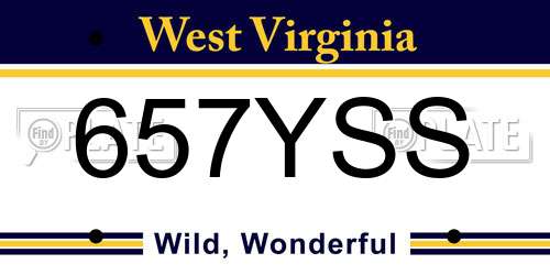 657YSS West Virginia License Plate