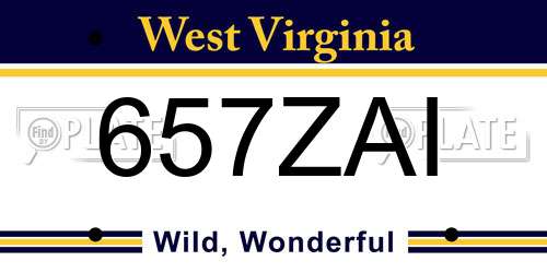 657ZAI West Virginia License Plate