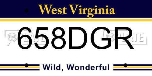 658DGR West Virginia License Plate