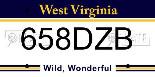 658DZB West Virginia License Plate