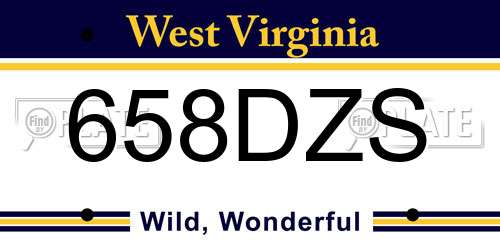 658DZS West Virginia License Plate