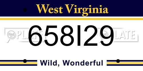 658I29 West Virginia License Plate